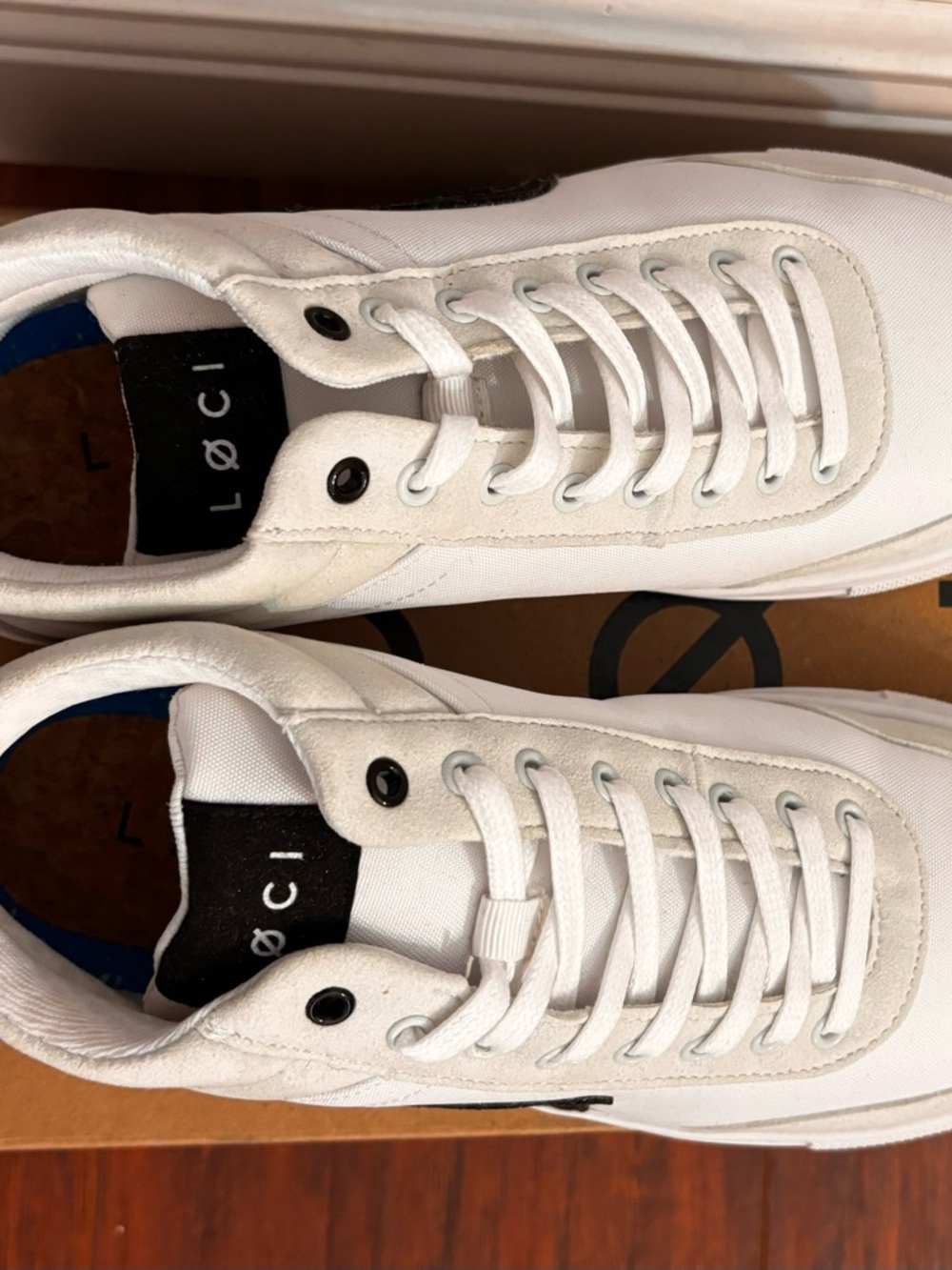 White Loci Low-Top Canvas Sneakers for Women